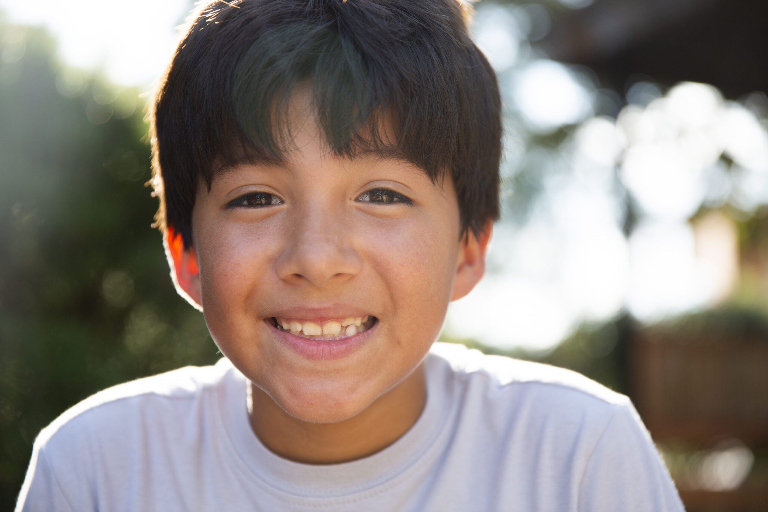 a kid smiling